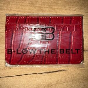 B-Low The Belt Los Angeles Designer Red Croc‎ Print Card Holder Coin Wallet Case